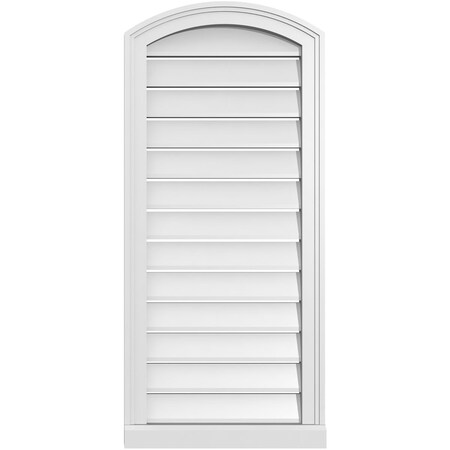 Ekena Millwork Arch Top Surface Mount PVC Gable Vent w/ 2"W x 2"P Brickmould Sill Frame, 18"W x 38"H GVPAR18X3803SN